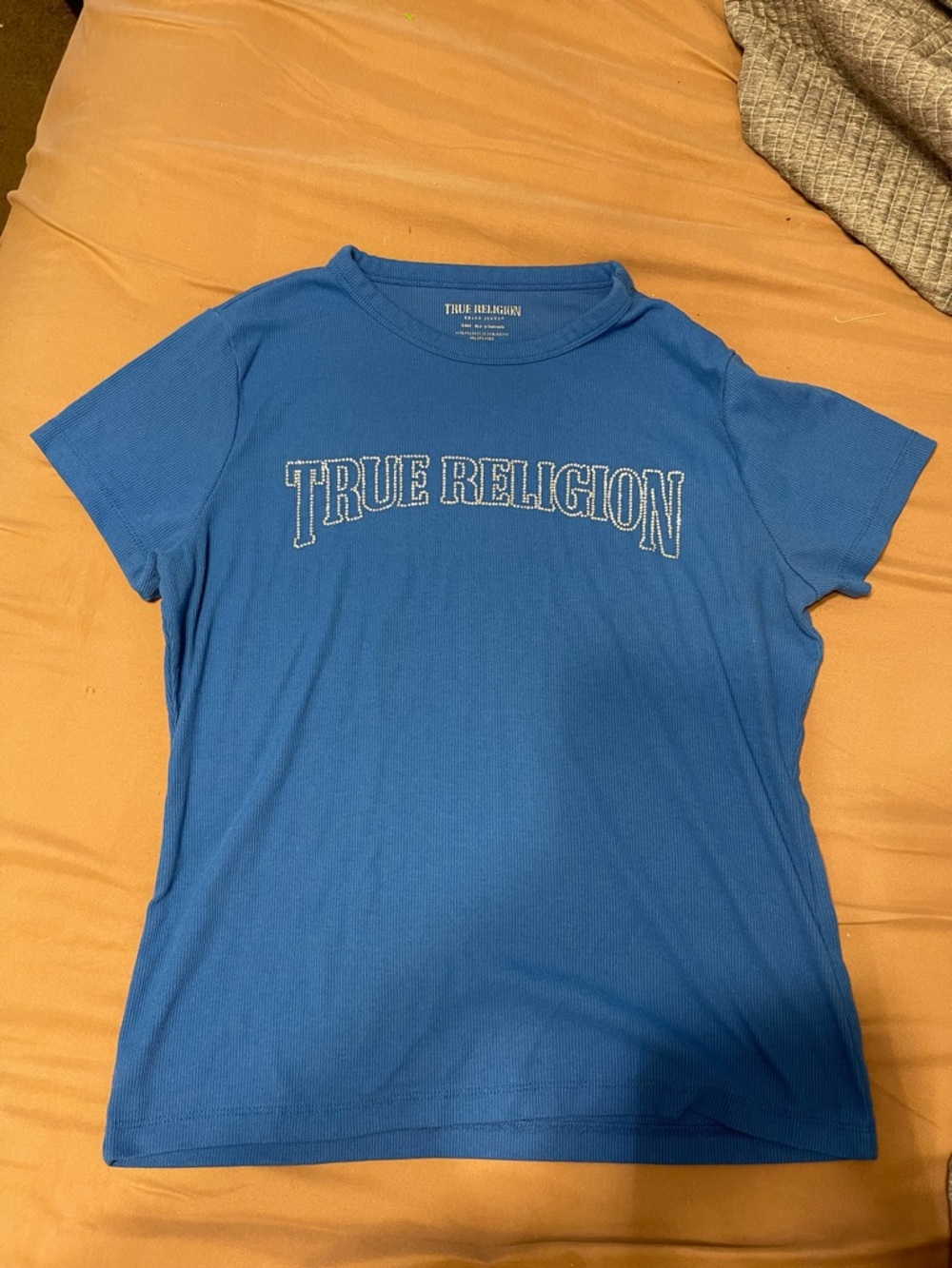 True Religion Women's Royal Blue Logo Short Sleeve Tee